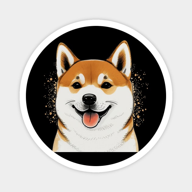 Cute Shiba Inu Dog Smiling Magnet by logiamerch
